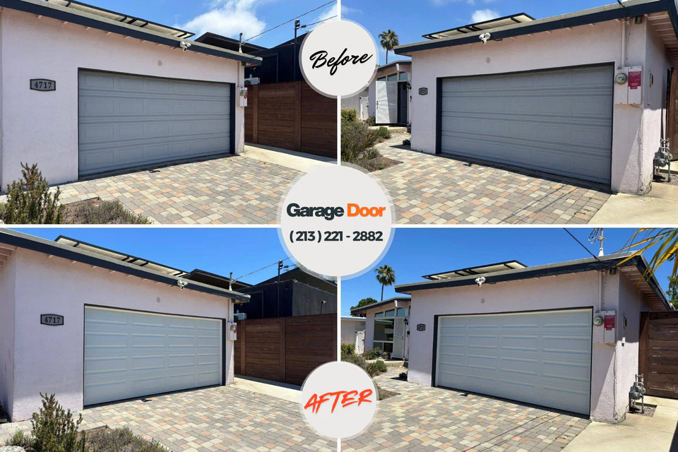 Before and after: garage door repair Mazomanie, WI
